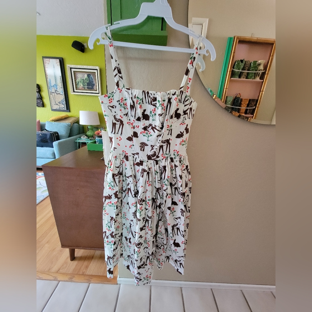 Bernie Dexter Paris Dress in Deer Print/RESERVED FOR @shrinktheviolet